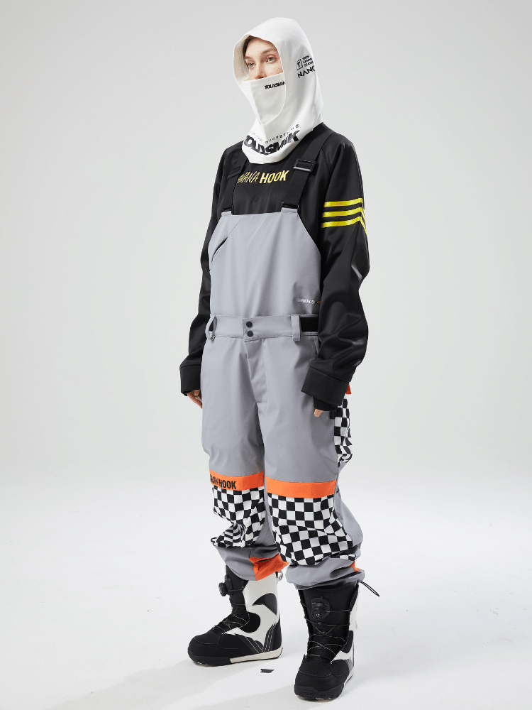 Banana Hook Grey Chess Bibs