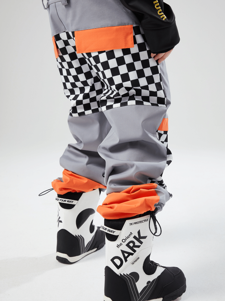Banana Hook Grey Chess Bibs