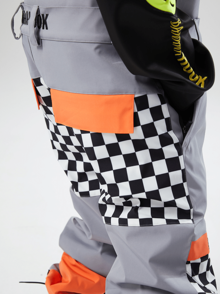 Banana Hook Grey Chess Bibs
