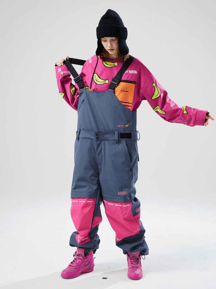 Banana Hook Pink Colorblock Bibs