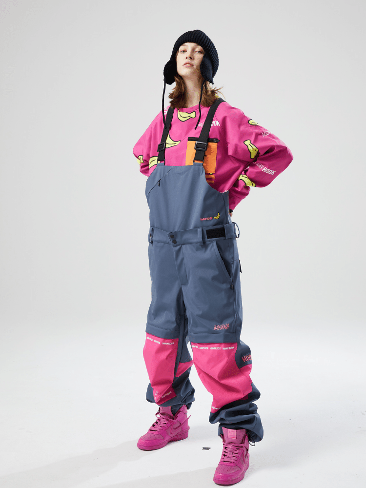 Banana Hook Pink Colorblock Bibs